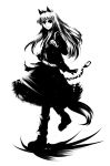  high_contrast holo long_hair mohomen monochrome spice_and_wolf tail wolf_ears 