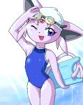  animal_ears blush furry g-sun pokemon smile swimsuit tail wink 