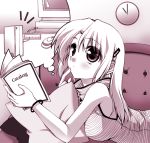  clock computer computer_mouse crystal_dolls finger_to_mouth jewelry minase_(artist) minase_lin monochrome purple 