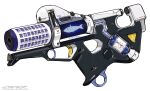  artist_name energy_gun fish gun highres no_humans original peter_(peter6409) science_fiction solo trigger weapon weapon_sheet white_background 