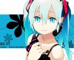  aqua_eyes aqua_hair collarbone face hands hatsune_miku headset long_hair solo twintails vocaloid yukihiroyuki 