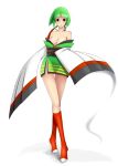  artist_request black_eyes breasts cleavage costume emukon green_hair japanese_clothes kimono kneehighs large_breasts legs open_mouth personification pokemon sexual_dimorphism shadow short_hair simple_background xatu 