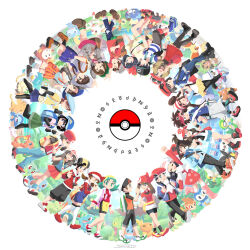  6+boys 6+girls :d absurdres alomomola arm_behind_head arm_up arms_behind_back backpack backwards_hat bag bandana baseball_cap beach beanie beret berry_(pokemon) bike_shorts black_hair black_hat black_headband black_pants black_pantyhose black_shirt black_shoes black_shorts black_thighhighs black_vest blue_bag blue_eyes blue_hat blue_jacket blue_necktie blue_overalls blue_pants blue_shirt blue_shoes blue_shorts boots braid brendan_(pokemon) bright_pupils brown_eyes brown_hair brown_shoes browt building bulbasaur calem_(pokemon) cargo_shorts charmander chespin chikorita chimchar circle_formation closed_eyes closed_mouth coat commentary cyndaquil denim double_bun dress elio_(pokemon) english_commentary ethan_(pokemon) everyone eyewear_on_headwear fangs fanny_pack female_protagonist_(pokemon_ww) fennekin finger_gun fingerless_gloves fire fist_pump flame-tipped_tail florian_(pokemon) froakie fuecoco gecqua glasses gloria_(pokemon) gloves green_bag green_eyes green_hair green_hat green_shorts grey_eyes grey_hat grey_shirt grey_shorts grey_sweater grin grookey hair_bun hand_in_pocket hand_up hands_in_pockets hat headband highres hikari_(pokemon) hilbert_(pokemon) hilda_(pokemon) jacket jeans john_su juliana_(pokemon) kris_(pokemon) leaf_(pokemon) litten long_hair looking_at_another loose_socks low_twintails lucas_(pokemon) lyra_(pokemon) male_protagonist_(pokemon_ww) may_(pokemon) medium_hair miniskirt mudkip multicolored_shoes multiple_boys multiple_girls naranja_academy_school_uniform nate_(pokemon) necktie newsboy_cap no_lineart ocean one_eye_closed open_mouth orange_jacket orange_necktie orange_shorts oshawott over-kneehighs overall_shorts overalls pants pantyhose pantyhose_under_shorts pink_boots pink_dress pink_shirt piplup pleated_skirt poke_ball_print pokemon pokemon_(creature) pokemon_black_2_and_white_2 pokemon_black_and_white pokemon_diamond/pearl/platinum pokemon_firered_and_leafgreen pokemon_gold/silver/crystal pokemon_heartgold_and_soulsilver pokemon_omega_ruby_and_alpha_sapphire pokemon_platinum pokemon_ruby/sapphire/emerald pokemon_scarlet_and_violet pokemon_sun_and_moon pokemon_sword_and_shield pokemon_winds_and_waves pokemon_x_and_y pombon ponytail popplio porkpie_hat quaxly raglan_sleeves railing red_(pokemon) red_bandana red_coat red_eyes red_hat red_jacket red_shirt red_shoes red_skirt red_sweater rosa_(pokemon) rowlet running scarf school_uniform scorbunny selene_(pokemon) serena_(pokemon) shirt shoes short_hair short_shorts short_sleeves shorts shoulder_bag shrugging side_braid sidelocks sitrus_berry skirt sleeveless sleeveless_shirt smile sneakers snivy sobble socks sprigatito squirtle standing starter_pokemon_trio striped_clothes striped_shirt sweater t-shirt tail talking tam_o'_shanter tepig thigh-highs tied_shirt torchic totodile tower treecko turtwig twintails two-tone_shoes unown very_long_hair vest victor_(pokemon) visor_cap vs_seeker w walking white_bag white_hat white_pupils white_scarf white_shirt white_shoes white_skirt white_thighhighs wristband yellow_background yellow_bag yellow_shirt yellow_shorts 
