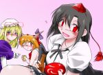  angeldust hat ibuki_suika looking_at_viewer multiple_girls shameimaru_aya touhou yakumo_yukari 