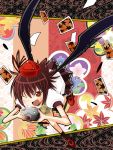  brown_hair geta hat kenmohororo shameimaru_aya tengu-geta touhou wings 