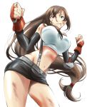  brown_hair bruise elbow_gloves final_fantasy final_fantasy_vii fingerless_gloves gloves injury long_hair mas miniskirt skirt solo suspenders tifa_lockhart 