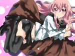  elf louise_francoise_le_blanc_de_la_valliere mas navel pink_eyes pink_hair pointy_ears skirt thigh-highs thighhighs zero_no_tsukaima zettai_ryouiki 