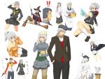  6+boys 6+girls alternate_hairstyle atlus banchou book broom buruma cat cosplay crossdressinging doujima_ryoutarou female_protagonist_(persona_3) female_protagonist_(persona_3)_(cosplay) genderswap glasses hands_in_pockets hat headband highres izanagi izanagi_(cosplay) izanami megami_tensei narukami_yuu one_piece one_piece:_strong_world persona persona_3 persona_3_portable persona_4 pot red_eyes scarf shiomi_kotone shiomi_kotone_(cosplay) shounen_jump thigh-highs thighhighs toei_animation toki_(artist) translated wand white_hair witch_hat 