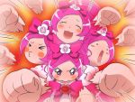  angry clenched_hands cure_blossom expressions fist hanasaki_tsubomi heartcatch_precure! heartcatch_pretty_cure! hokuto_no_ken magical_girl mameshiba parody pink_eyes pink_hair pout precure pretty_cure punching 