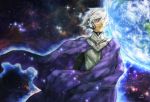  cape earth headphones male pink_eyes soldier_blue space toward_the_terra white_hair yamyanm.k 