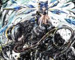  blue_hair cirno crossover ice kuro_kichi m.u.g.e.n marvel mugen_(game) symbiote touhou venom_(marvel) 