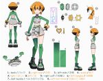  1girl absurdres alternate_costume arrow_(symbol) asymmetrical_legwear black_hair bracelet breasts character_sheet closed_mouth commentary ferrothorn gardenia_(pokemon) gen_5_pokemon green_legwear grey_shirt grey_skirt hand_on_hip highres jewelry knees looking_at_viewer multicolored_hair multiple_views number orange_eyes orange_hair pokemon pokemon_(creature) pokemon_(game) pokemon_dppt pokemon_masters_ex shirt shoes skirt sleeveless sleeveless_shirt smile standing thigh-highs two-tone_hair undershirt vikthor01 