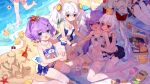  6+girls :d :q anger_vein animal_ears animal_on_head azur_lane bangs bare_shoulders basket beach bikini bird bird_on_head blue_bikini blue_eyes blue_swimsuit book breasts chick collarbone commentary_request from_above hair_ribbon hand_on_another&#039;s_stomach highres holding holding_another&#039;s_arm holding_book javelin_(azur_lane) laffey_(azur_lane) long_hair looking_at_another looking_at_viewer lotion_bottle manjuu_(azur_lane) multiple_girls no_shoes on_head one-piece_swimsuit open_mouth out_of_frame purple_hair rabbit_ears red_eyes ribbon sand_castle sand_sculpture sitting small_breasts smile spoken_anger_vein starfish swimsuit thigh-highs tongue tongue_out tsubasa_tsubasa twintails unicorn_(azur_lane) vampire_(azur_lane) very_long_hair violet_eyes water white_hair white_legwear white_swimsuit yuri 