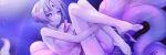  1other androgynous chise_(vtuber) chiseoyasumi colored_skin cropped facial_mark forehead_mark indie_virtual_youtuber light_purple_hair looking_at_viewer mole mole_under_mouth morse_code short_hair star_(sky) tentacle_hair tentacles underwear violet_eyes virtual_youtuber white_skin 