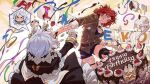  2girls birthday birthday_cake birthday_party cake food honkai_(series) honkai_impact_3rd in_the_face multiple_girls murata_himeko murata_himeko_(battle_storm) pie_in_face theresa_apocalypse theresa_apocalypse_(valkyrie_pledge) 