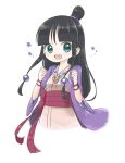  1girl ayasato_mayoi black_hair gyakuten_saiban hair_ornament half_updo japanese_clothes jewelry long_hair looking_at_viewer magatama necklace open_mouth simple_background smile solo tokixxx white_background 