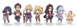  black_hair blonde_hair brown_hair chibi dunban_(xenoblade) fiora_(xenoblade) melia_antiqua reyn_(xenoblade) riki_(xenoblade) sharla_(xenoblade) shulk_(xenoblade) simple_background xenoblade_chronicles xenoblade_chronicles_(series) 