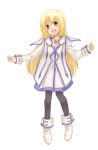  akamomo bad_id blonde_hair blue_eyes boots choker colette_brunel jewelry pantyhose simple_background solo tales_of_(series) tales_of_symphonia white_background 