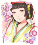  brown_hair female hair_ornament hairband japanese_clothes kimono komekei okuni pink_eyes sengoku_musou short_hair solo 