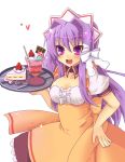  clannad food fujibayashi_kyou long_hair parfait pastry purple_eyes purple_hair violet_eyes waitress wakabaneko 