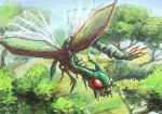  flygon flying nature no_humans pokemon pokemon_(creature) realistic ruth-tay tree 