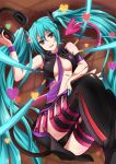  althea_(artist) althea_(sakiya0000) aqua_hair boots breasts hatsune_miku headphones heart legs long_hair necktie red_eyes skirt smile solo sweet_devil_(vocaloid) tail thigh-highs thigh_boots thighhighs twintails very_long_hair vocaloid zettai_ryouiki 