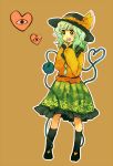  green_eyes heart heart-shaped_pupils heart_of_string komeiji_koishi meeko simple_background solo symbol-shaped_pupils touhou white_hair 