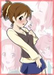  brown_eyes brown_hair casual face gotta_pee hirasawa_ui ikari_manatsu k-on! ponytail tainaka_ritsu 