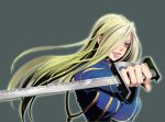  fullmetal_alchemist green_eyes hair_over_one_eye lips long_hair military military_uniform olivier_armstrong olivier_mira_armstrong solo sword uniform weapon 