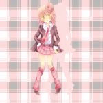  hinamori_amu leg_warmers megu_(littlestar) plaid plaid_skirt school_uniform shugo_chara! skirt tartan yellow_eyes 