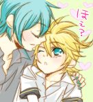  2boys hatsune_mikuo kagamine_len vocaloid yaoi 