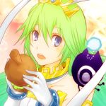  .hack// .hack//link aika_(.hack) blue_eyes chimchim crown female gloves green_hair long_hair moonchild_aby open_mouth solo 