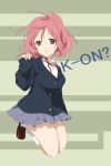  highres k-on! long_hair miura_akane parody pink_hair ponytail solo 