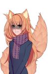  a_nightmare_to_remember felufelu green_eyes kayla_nen kitsune scarf shadow_over_eyes 