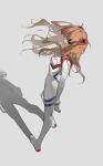  1girl blue_eyes breasts evangelion:_3.0_you_can_(not)_redo eyepatch highres long_hair looking_to_the_side neon_genesis_evangelion orange_hair rebuild_of_evangelion simple_background small_breasts solo white_background zhibuji_loom 