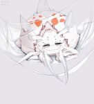  bug closed_eyes closed_mouth facing_viewer highres kumo_desu_ga_nani_ka? kumoko_(kumo_desu_ga_nani_ka?) no_humans silk smile spider spider_web stercore 