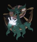  black_background closed_eyes commentary_request dhelmise from_below galarian_corsola galarian_form gen_7_pokemon gen_8_pokemon glowing moss newo_(shinra-p) no_humans open_mouth orange_eyes pokemon pokemon_(creature) simple_background 