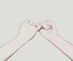  2others absurdres avogado6 from_side grey_background hands head_out_of_frame highres holding_hands multiple_others original pinky_swear simple_background 