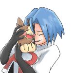  1boy 50kuike50namake crying gen_8_pokemon happy hug james_(pokemon) morpeko pokemon pokemon_(anime) pokemon_(creature) team_rocket 