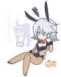   alternate_costume animal_ears rabbit_ears chibi costume grey_eyes grey_hair raine_sage short_hair tales_of_symphonia  