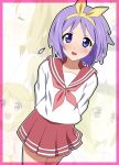  face hiiragi_tsukasa ikari_manatsu k-on! lucky_star purple_hair school_uniform serafuku short_hair tainaka_ritsu 