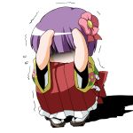  cowering hieda_no_akyuu japanese_clothes purple_hair scared tachibana_(artist) touhou 