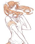  brown_eyes brown_hair monochrome school_uniform shirai_kuroko simple_background sketch to_aru_kagaku_no_railgun to_aru_majutsu_no_index tota twintails white_background 