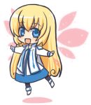  blonde_hair chibi colette_brunel female long_hair open_mouth simple_background solo tales_of_symphonia wings 