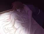   anna_irving bed brown_hair couple closed_eyes kratos_aurion long_hair short_hair sleeping tales_of_symphonia  