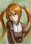 bad_id blue_eyes brown_hair face long_hair original smile solo twintails 