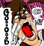  brown_eyes brown_hair english gloves hat himekaidou_hatate jojo&#039;s_bizarre_adventure jojo_no_kimyou_na_bouken joseph_joestar lowres open_mouth parody style_parody surprise surprised tokin_hat touhou 