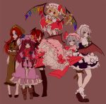  chiku-wa hong_meiling izayoi_sakuya koakuma moriyama_shijimi patchouli_knowledge remilia_scarlet the_embodiment_of_scarlet_devil thighhighs touhou 