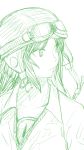  bad_id character_request face goggles long_hair looking_away monochrome reiuji_utsuho shiba_itsuki simple_background sketch solo third_eye touhou white_background 