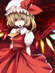  bow dress flandre_scarlet hat red_eyes ribbon shiroesa side_ponytail solo touhou wings 